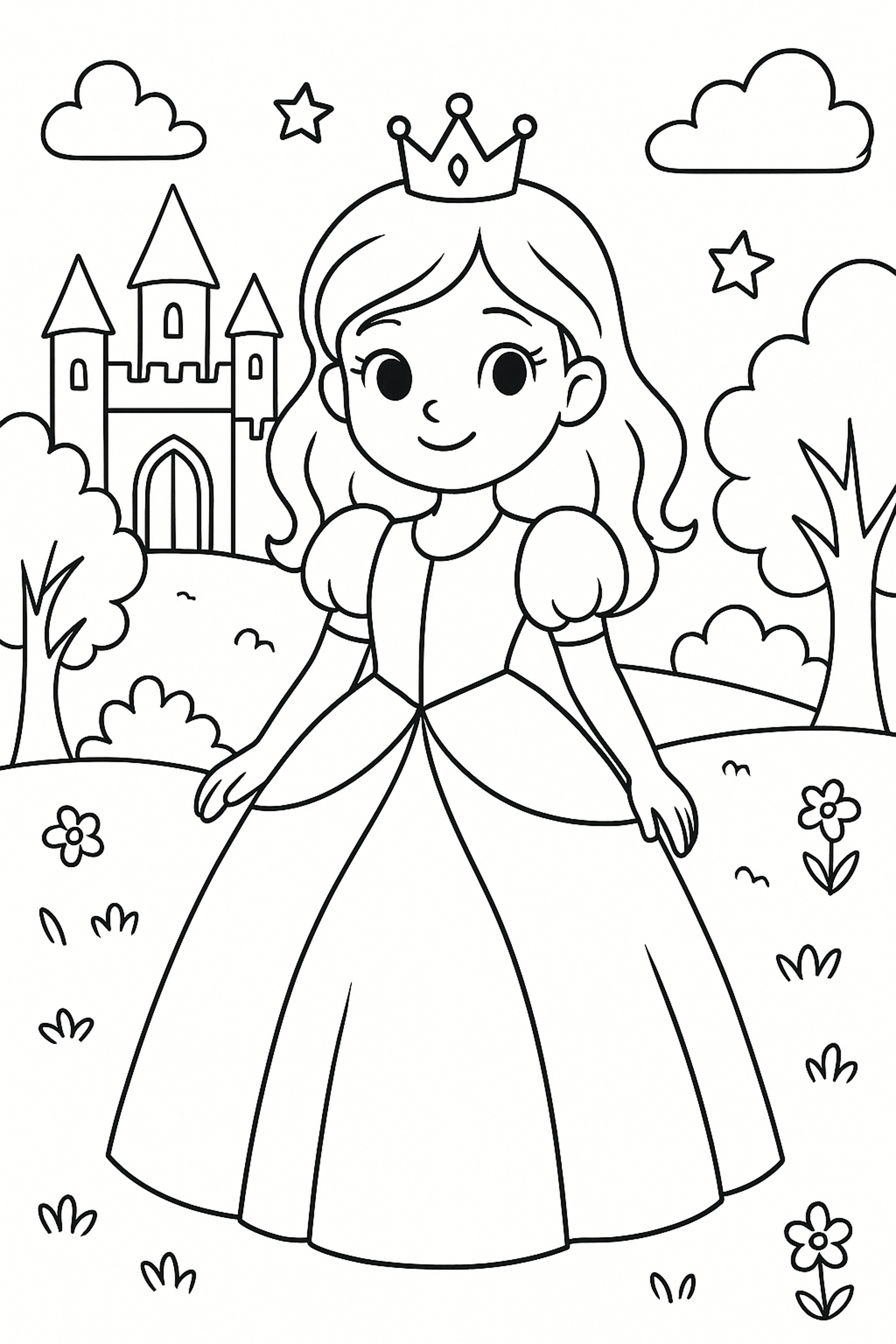 Princess in a field