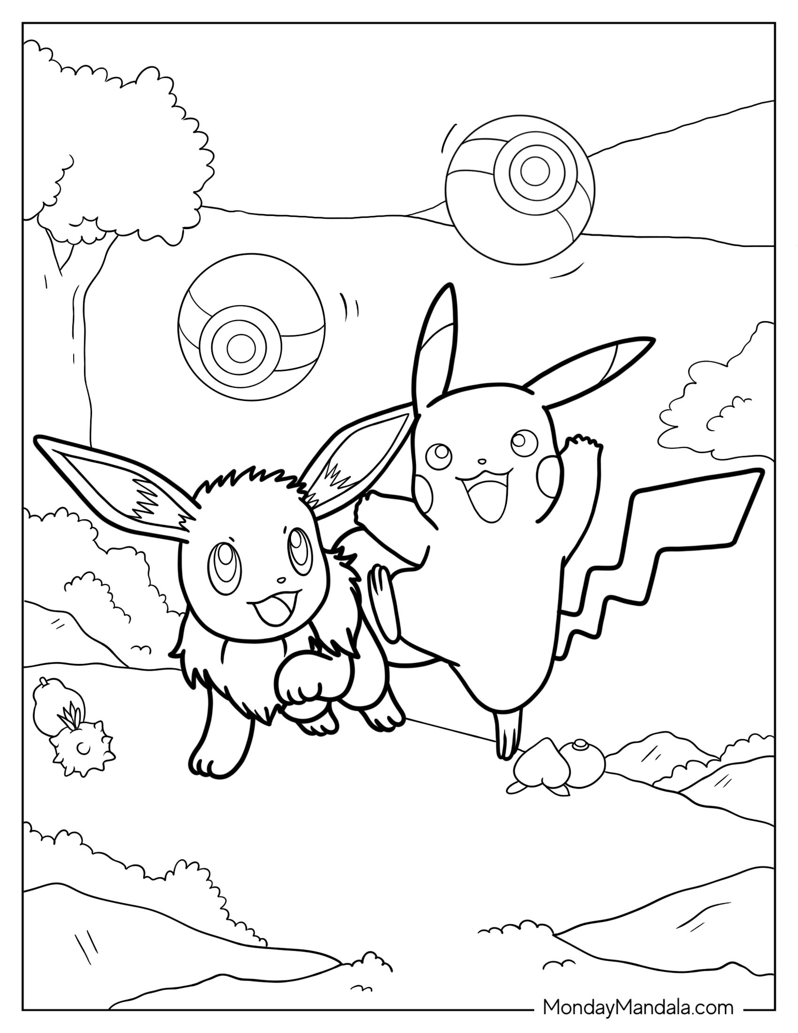 Eevee and Pikachu