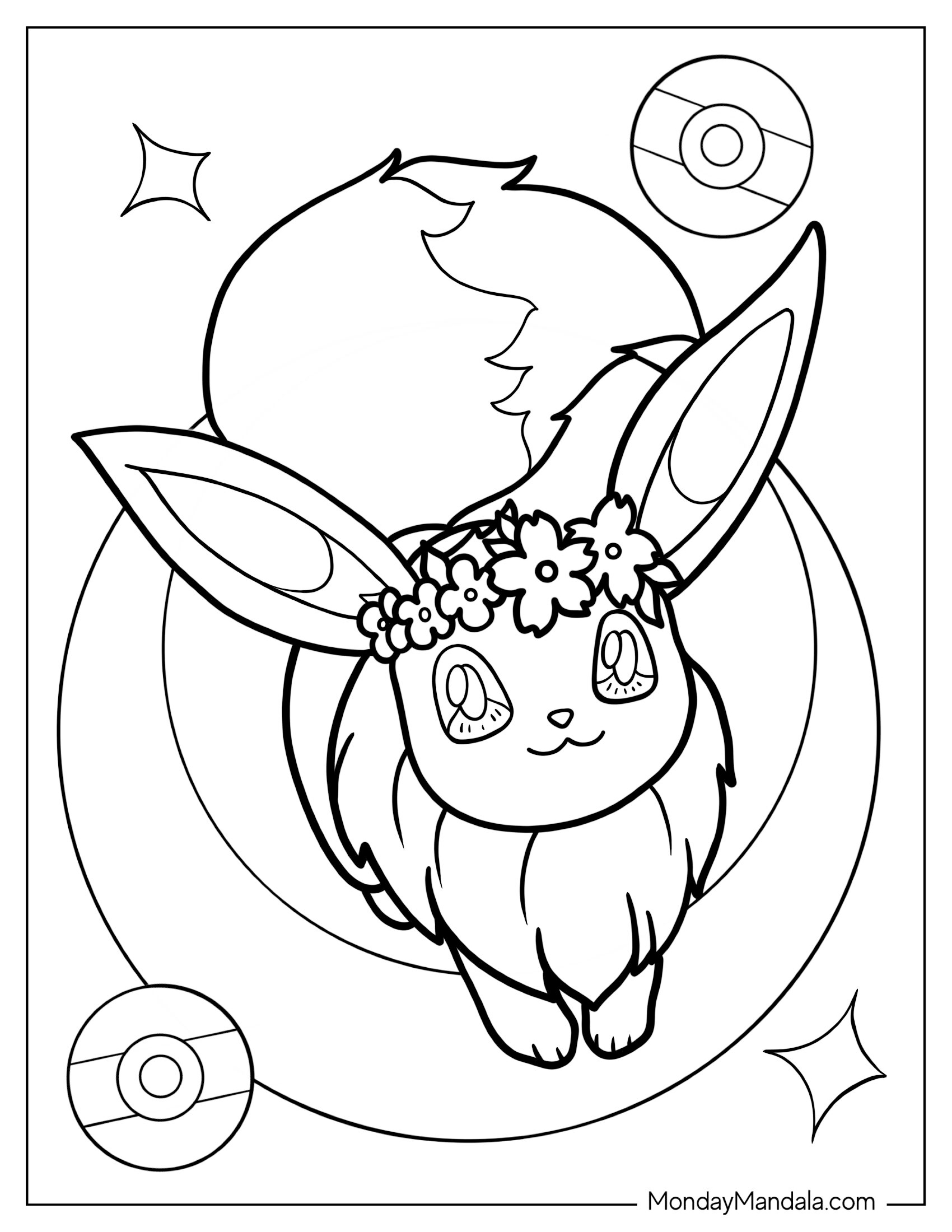 Eevee with Two Pokeballs