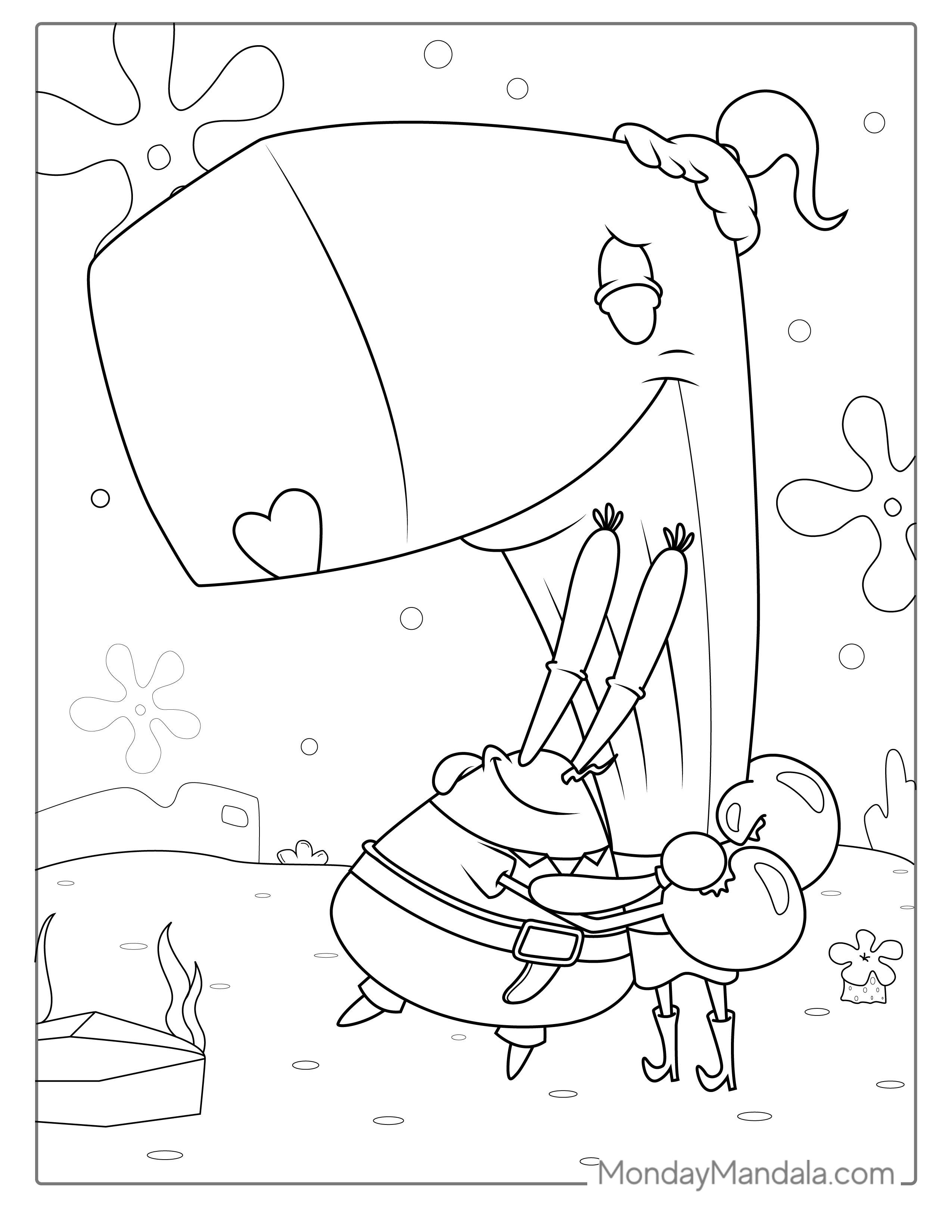 Krabs hugs Pearl